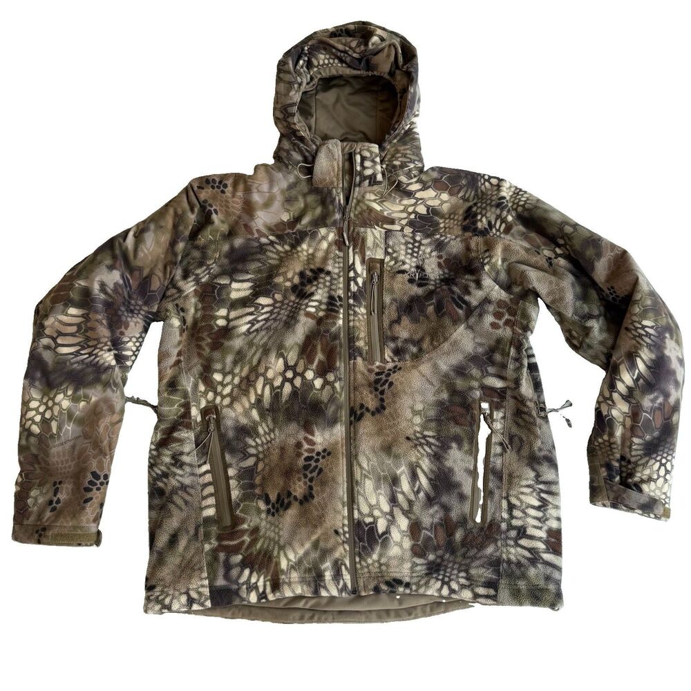 Kryptek Vellus Men’s XL Jacket Woodland Camo Hooded 16VelJ 0004651 Hunting Coat